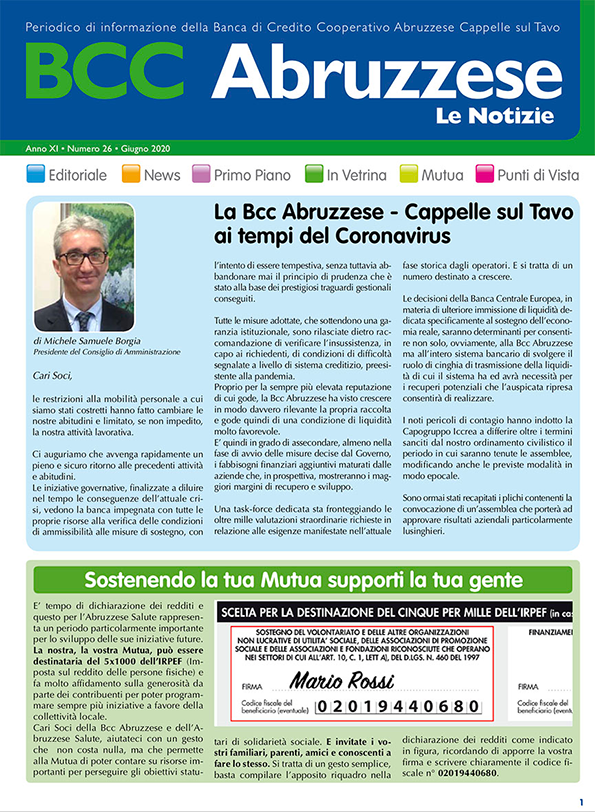 Bcc Abruzzese Le Notizie, già online e presto in distribuzione il nuovo, interessante numero.